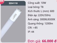 BÓNG ĐÈN TUÝP LED 10W DUHAL SDH110 / 6 TẤC