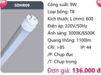 BÓNG ĐÈN TUÝP LED THÂN NHÔM DUHAL SDHR09 ( 6 TẤC / 9W )