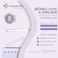 Bóng Đèn UV Diệt Khuẩn Cho Máy Lọc Nước 6W 4 Pin - 215mm/T5/G10q (Bóng đèn tiệt trùng tia cực tím 45 cm)