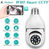 Bóng đèn WiFi toàn cảnh 360 độ Giám sát an toàn/220V Tương thích với Camera ổ cắm E26/E27, Không cần pin