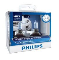 Bóng đèn xe hơi/ xe ô tô Halogen Philips CRYSTAL VISION HB3 9005 CV 12V 55W ánh sáng 4300K