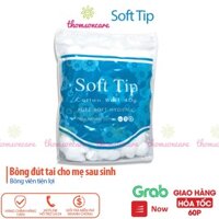 Bông gòn đút tai cho mẹ sau sinh Softtip – Bông viên tròn Soft tip, dùng trong y tế, nút nhét lỗ tai, trang điểm