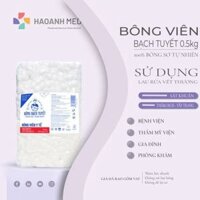 Bông gòn y tế dạng viên Bạch Tuyết - bịch 0.5 kg (Bông y tế cắt BT ( 7cm x 7 cm ) 500 gr)