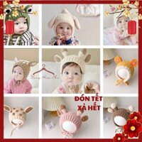 [BÔNG HOA NHỎ] Mũ len móc freesize ấm áp cho bé