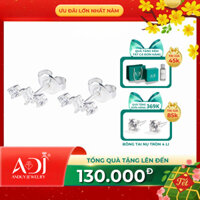 Bông hoa tai nữ Trang sức bạc 925 ADJ đính đá CZ sang trọng cao cấp Ánh Sáng Vĩnh Cửu SB14111AD