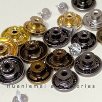 [Bóng kim loại] Quần jean nút bấm chữ I đầu lắc kim loại Nút đặc biệt cho áo khoác Denim Súng vàng màu đen