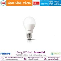 Bóng LED Bulb Philips Essential 5W E27 ( Ánh sáng trắng & vàng )