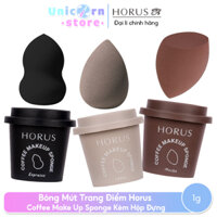 Bông Mút Trang Điểm Horus Coffee Make Up Sponge Kèm Hộp Đựng - Mocha