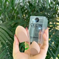 Bông Mút Trang Điểm Make Up Celin Mềm Mại Nâu Vát Hộp Vuông