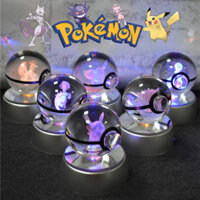 Bóng pha lê 3D POKEMON tượng Pikachu gengar Mew mewtwo đế đèn tượng bóng thủy tinh POKEMON 3D Pokeball quà sinh nhật cho trẻ em
