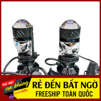 Bóng Pha Led Bi Cầu Mini Siêu Sáng T3 Pro Kính Tím bạn dạng upgrade Mới 60w có Màn Chập Trợ Pha Bảo Hành 12 tháng