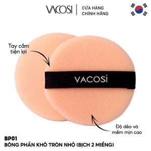Bông phấn Vacosi tròn nhỏ BP-01 (set 2 miếng)