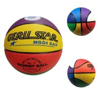 Bóng rổ Geru Star B7 cao su 4 MÀU số 7, 08GR (Quả)