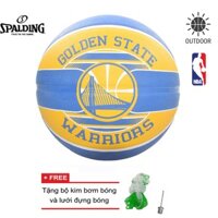 Bóng rổ Spalding NBA Team Golden State Warriors Outdoor size7 + Tặng bộ kim bơm bóng và lưới đựng bóng