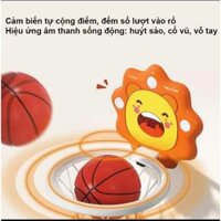Bóng Rổ Treo Tường Hình Sư Tủ Dễ Thương Có Chấm Điểm Cảm Ứng Đồ Chơi Vận Động Trong Nhà Cho Bé