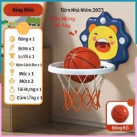Bóng Rổ Treo Tường Hình Sư Tủ Dễ Thương Có Chấm Điểm Cảm Ứng Đồ Chơi Vận Động Trong Nhà Cho Bé