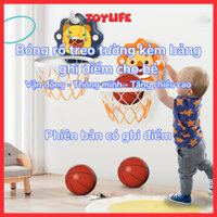 Bóng rổ treo tường kèm bảng ghi điểm cho bé, đồ chơi bóng rổ gắn tường vận động tăng chiều cao cho trẻ TOYLIFE