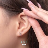 Bông Tai B85 thiết kế chiếc lá, phong cách thanh lịch - Bông tai nữ vàng trắng 10k đính đã tấm CZ cao cấp [Kim Ngọc Thủy
