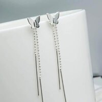Bông tai bạc 925 bông Cánh bướm xinh dáng dài Van jewelry