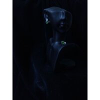 Bông tai bạc 925 đính đá diopside tự nhiên