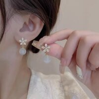 Bông Tai Bạc 925 Kim Bạc Phong Cách Mới Bông Tai Hoa Opal Nữ Trong Suốt Tinh Tế ins Hợp Thời Trang Influencer Cùng Phong Cách Bông Tai