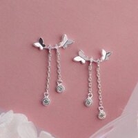 Bông tai bạc Bông tua Uyên Ương Hồ Điệp Van jewelry