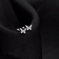 Bông tai bạc Buns Jewelry Khuyên tai bướm chốt vặn