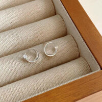 Bông tai bạc đẹp trăng đá mã BT1299, Tiệm Bạc Mê Ly cam kết bạc chuẩn