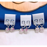 Bông tai bạc hình mèo Hello Kitty đính đá siêu dễ thương cho bé gái - NGỌC MINH CHÂU