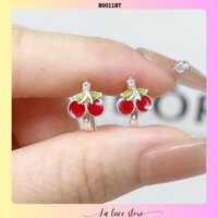 Bông tai bạc La Luce - Hình quả cherry màu đỏ dành cho bé gái B0011BT