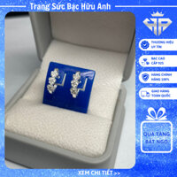 Bông Tai Bạc Nữ 925 Hoa Đào Mini Đính Đá - Trang Sức Bạc Hữu Anh