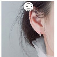 Bông tai bạc nữ lò xo dạng móc đính đá mã BT30 DaLiA Jewelry khuyên tai bạc đính đá, hoa tai bạc đính đá dạng móc