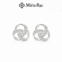 Bông tai bạc nữ Miêu Bạc khuyên tai xoắn tròn chất liệu bạc s925 thời trang phụ kiện trang sức B400248