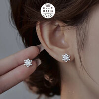 Bông tai bạc nữ nạm đá bông hoa tuyết mã BT15 DaLiA Jewelry khuyên tai bạc đính đá bạc không gỉ