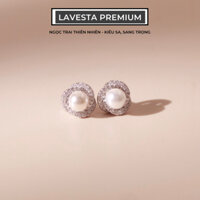 Bông tai bạc nữ ngọc trai Phú Quốc Amy pearl earrings sang trọng, tinh tế LAV070 LAVESTA chính hãng