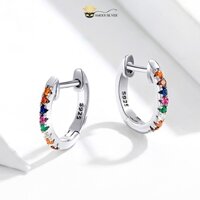 Bông Tai Bạc S925 Khoen Tròn Cầu Vồng Thời Trang Đường Kính 8mm - Amooi Silver ABH721