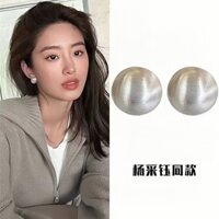 Bông Tai Bạc Sterling Mờ Chải Vàng Beanies Dành Cho Nữ Hàn Quốc Phù Hợp Với Bông Tai Cô Gái Nóng Bông Tai Bóng Tròn Bông Tai Mặt Vuông Kim Bạc 2024.9.5