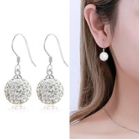 Bông tai bạc Thái Lan 925 Siêu rẻ trái châu kiểu dễ thương Giá sỉ Pha lê thời trang Phong cách Hàn Quốc [bonus]