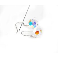 Bông tai Bạc và quả cầu Pha Lê Swarovski cao cấp lấp lánh sang trọng trend idol Hàn Quốc - kỳ lân