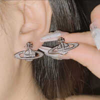 Bông tai bạc Vivien vũ trụ bạc 925 đính đá xi kim Trang Sức Minh Tâm