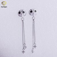 Bông tai bạc Ý 925 Huệ Ngân -Owl Cú mèo đáng yêu dáng dài ZCE15108