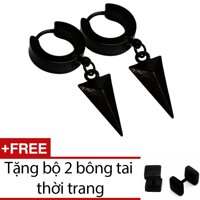 Bông tai BT190 (Đen) + Tặng bộ 2 bông tai BT115 Loại 6mm (Đen) [bonus]