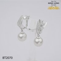 BÔNG TAI BT2070 bông tòn teng ngọc tròn khóa cài đính đá sang trọng trẻ trung
