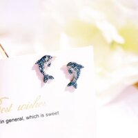 Bông Tai Cá Heo Xanh xoàn Tấm