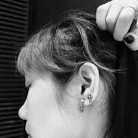 Bông tai Chrome Heart Cross Stud bạc 925 hàng bestquality fullbox.