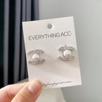 Bông tai chữ X đá ngọc lớn s925 1411