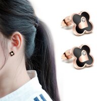 Bông Tai Cỏ 4 Lá Titan Không Đen TT 1840