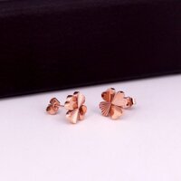 Bông Tai Cỏ 4 Lá Titan Ko Han Rỉ TT 3841 - Vàng hồng