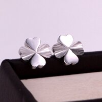 Bông Tai Cỏ 4 Lá Titan Ko Han Rỉ TT 3841 - Bạc