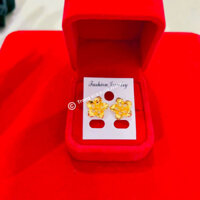 Bông tai cưới kiểu hoa mạ vàng 24k mẫu mới dành cho cô dâu